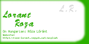 lorant roza business card